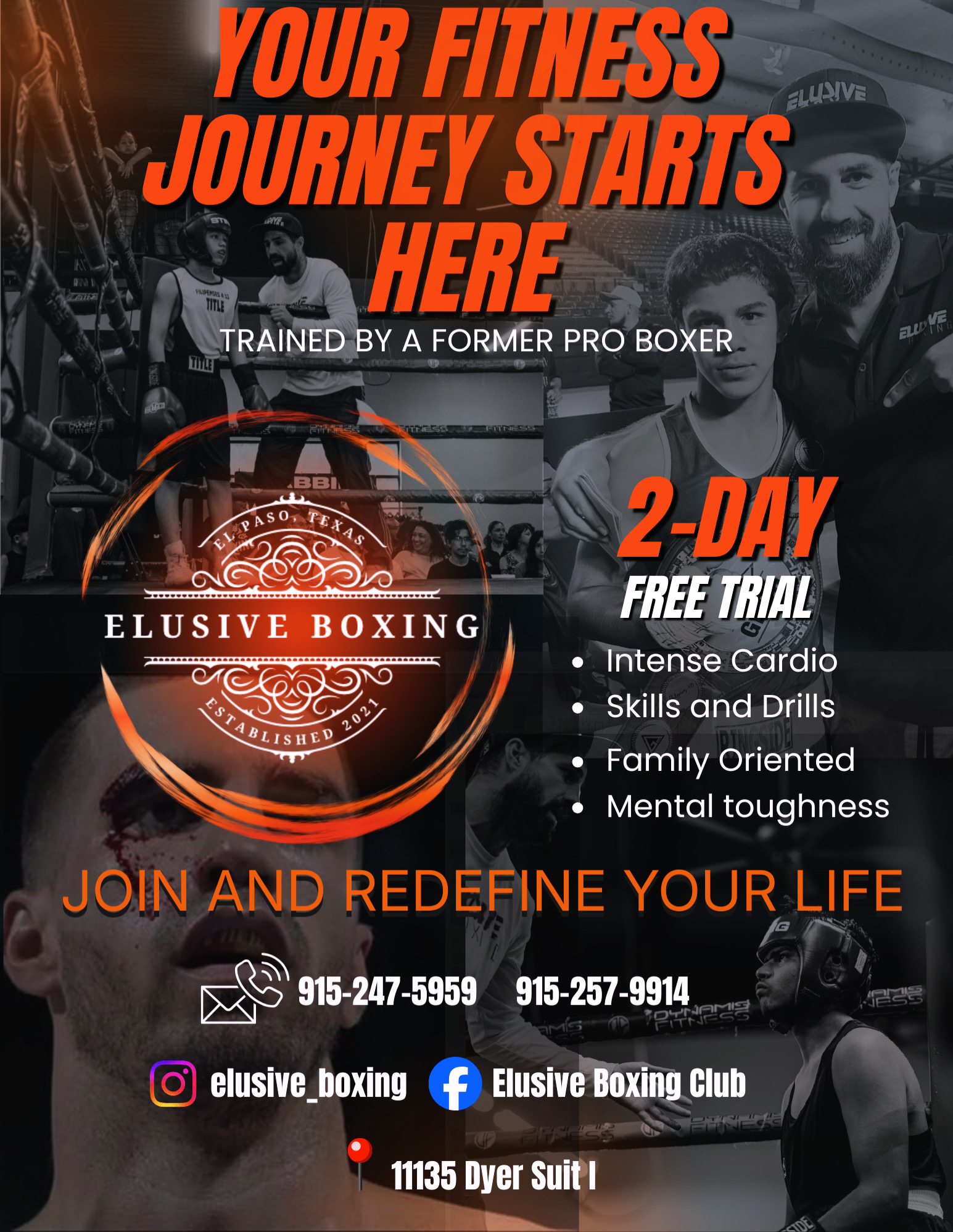 Elusive Boxing Club promotional flyer